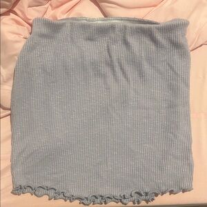 Light Blue Ribbed Women's Skirt